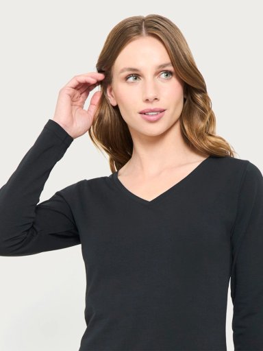 CAMISETA MANGA LARGA ALGODÓN MUJER PALMERS PREMIUM CUELLO V 401601 - 3