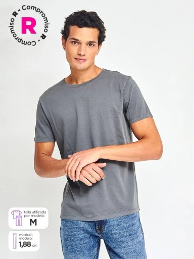 POLERA HOMBRE BARBADOS ALGODÓN CREW NECK MANGA CORTA BÁSICA - 1