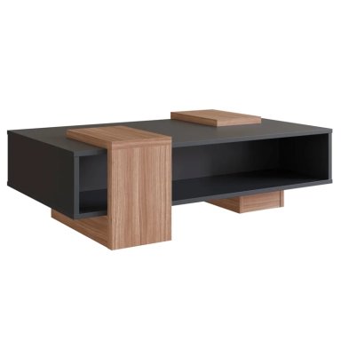 MESA DE CENTRO BE DESIGN MDP 93 CM SENSE EMOVELL NEGRO/CASTAÑO - 1