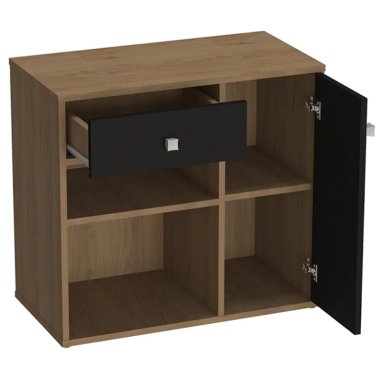 MUEBLE MULTIUSO BE DESIGN 1 PUERTA 1 CAJÓN NEGRO - 2