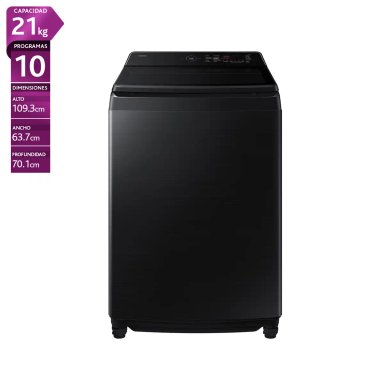 LAVADORA CARGA SUPERIOR SAMSUNG WA80F21S8BZS BE SPOKE 21KG NEGRO - 1