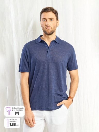 POLERA HOMBRE SPAVALDI LINO CUELLO POLO MANGA CORTA - 1