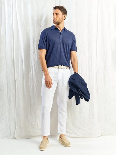 POLERA HOMBRE SPAVALDI LINO CUELLO POLO MANGA CORTA - 5