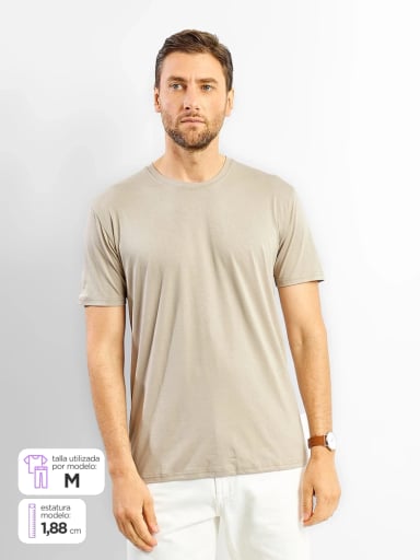 POLERA HOMBRE SPAVALDI CUELLO REDONDO MANGA CORTA - 1