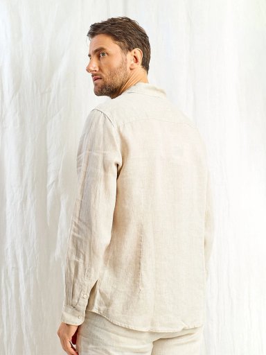 CAMISA HOMBRE SPAVALDI LINO CUELLO CAMISERO MANGA LARGA - 2