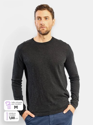 SWEATER HOMBRE SPAVALDI ALGODÓN CUELLO REDONDO - 1