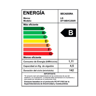 SECADORA DE ROPA BOMBA DE CALOR LG DF10BVC2S6R 10KG GRAFITO - 11