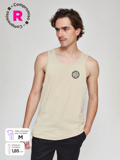 POLERA HOMBRE CLOUDBREAK ALGODÓN SIN MANGAS FRANJAS - 1