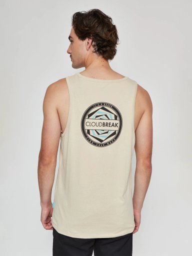 POLERA HOMBRE CLOUDBREAK ALGODÓN SIN MANGAS FRANJAS - 2
