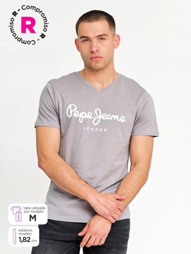 POLERA HOMBRE PEPE JEANS ALGODÓN CUELLO EN V MANGA CORTA - 1