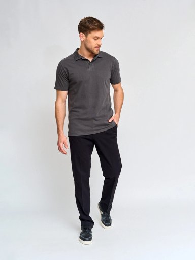 POLERA HOMBRE CACHAREL ALGODÓN MANGA CORTA POLO JERSEY LAVADA - 4