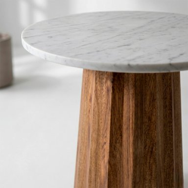 MESA DE APOYO MAISON LINETT MARMOL MADERA - 2