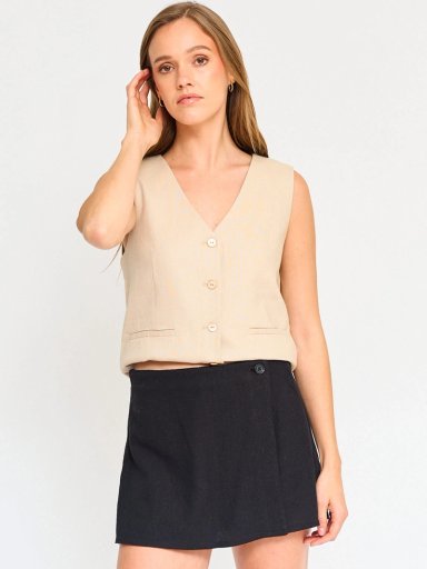 FALDA CORTA MUJER ONLY LINO - 2