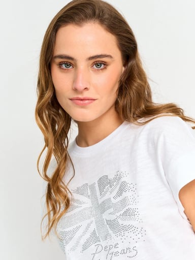 POLERA MUJER PEPE JEANS ALGODÓN STRASS - 3