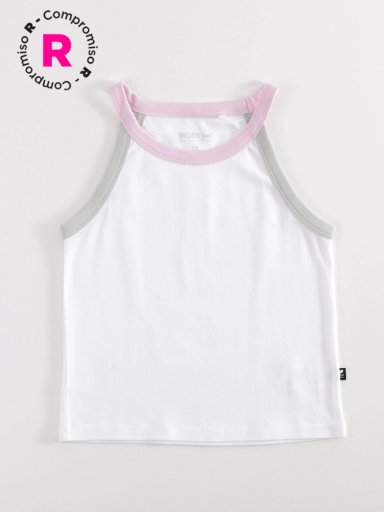 POLERA SIN MANGAS NIÑA INDEX RIB COLOR - 1