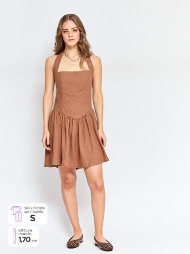 VESTIDO MUJER BARBADOS LINO CORTO - 1