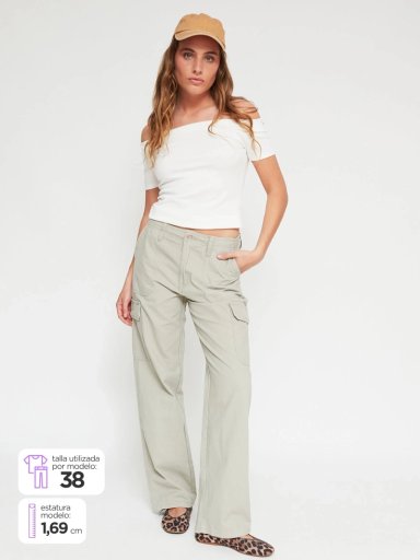 PANTALÓN DE BUZO MUJER INDEX ALGODÓN CARGO - 1