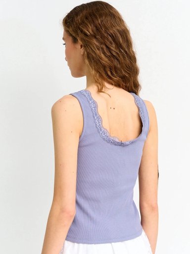 POLERA MUJER INDEX ALGODÓN SIN MANGAS ENCAJE - 2