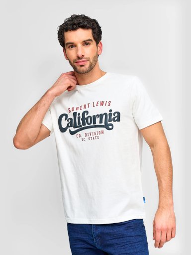 POLERA HOMBRE ROBERT LEWIS ALGODÓN MANGA CORTA - 1
