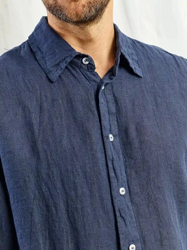 CAMISA HOMBRE SPAVALDI LINO CUELLO CAMISERO MANGA LARGA - 5