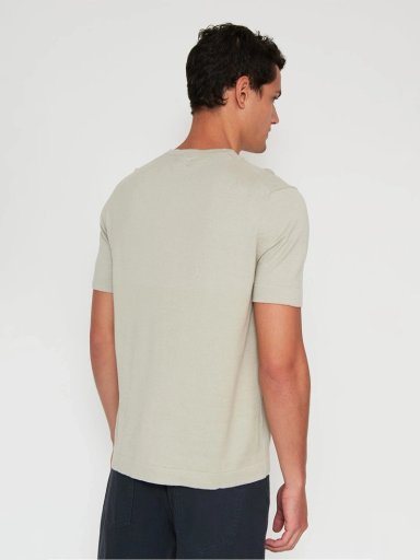 POLERA HOMBRE CACHAREL ALGODÓN CUELLO REDONDO MANGA CORTA TEJIDA - 2