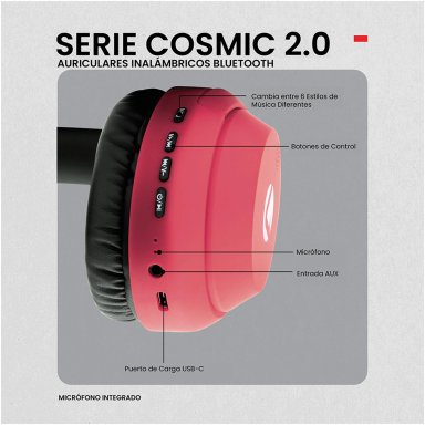 AUDÍFONOS VOLKANO ON EAR SERIE COSMIC 2.O BLUETOOTH - 11