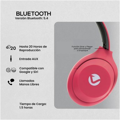 AUDÍFONOS VOLKANO ON EAR SERIE COSMIC 2.O BLUETOOTH - 10