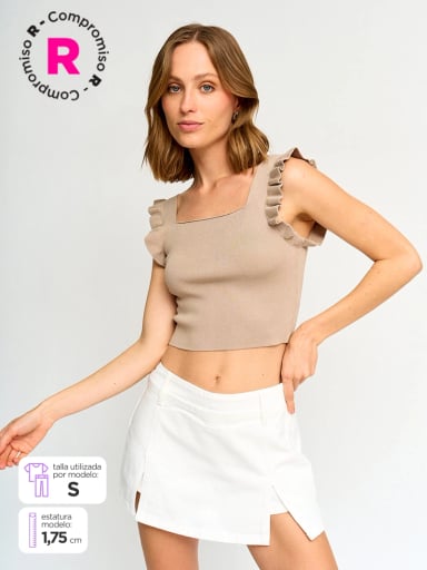 POLERA MUJER INDEX SIN MANGAS TEJIDO - 1