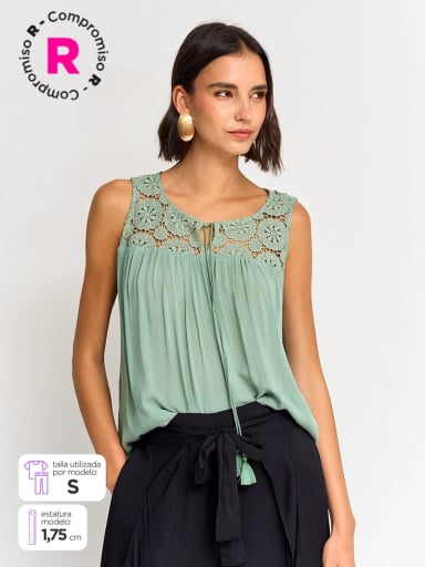 BLUSA MUJER TATIENNE SIN MANGAS - 1