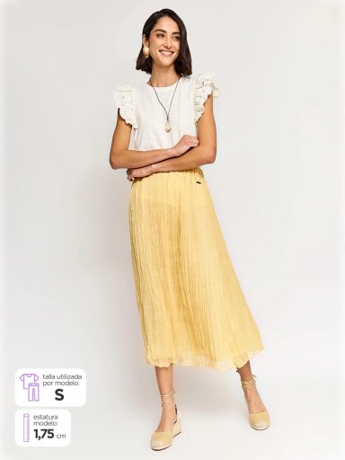 FALDA MUJER TATIENNE MIDI PLISADA - 1