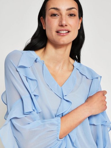 BLUSA MUJER CACHAREL CUELLO EN V MANGA 3/4 - 3