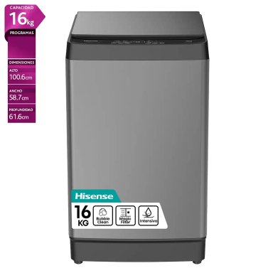 LAVADORA CARGA SUPERIOR HISENSE WT3K1623UT 16KG GRAFITO - 1
