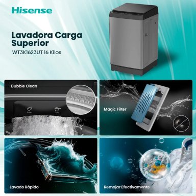 LAVADORA CARGA SUPERIOR HISENSE WT3K1623UT 16KG GRAFITO - 4