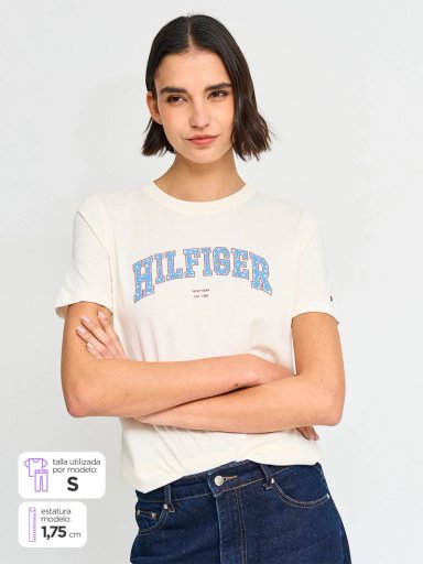 POLERA MUJER TOMMY HILFIGER ALGODÓN MANGA CORTA - 1