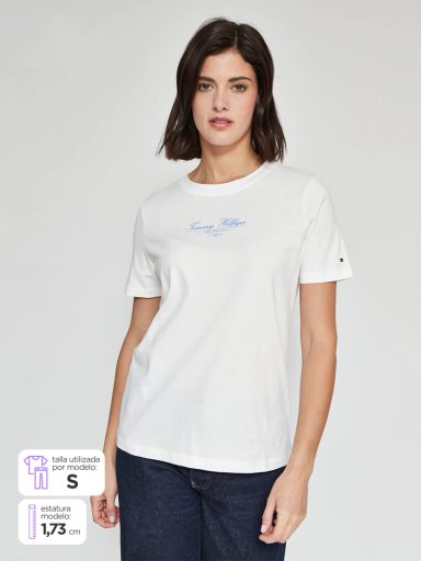 POLERA MUJER TOMMY HILFIGER ALGODÓN MANGA CORTA - 1