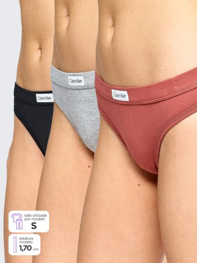 PACK 3 CALZONES CALVIN KLEIN COLALESS QP3130O - 1