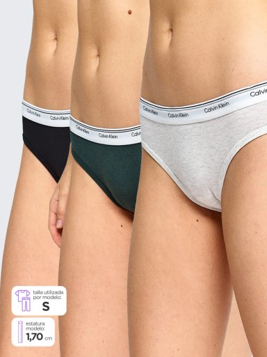 PACK 3 CALZONES CALVIN KLEIN BIKINI QP3276O - 1