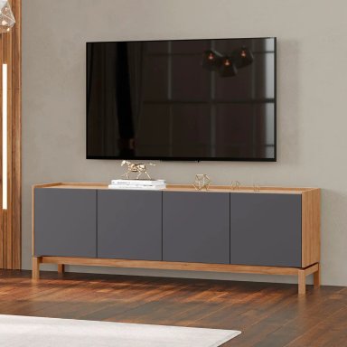 RACK ROCA BARCELONA 75" 2P 2C GRAFITO/ROBLE - 3
