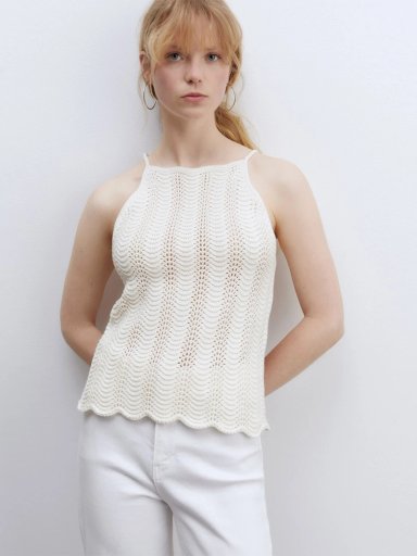 SWEATER MUJER SFERA ALGODÓN SIN MANGAS HALTER - 3