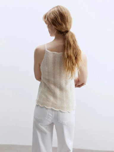 SWEATER MUJER SFERA ALGODÓN SIN MANGAS HALTER - 4