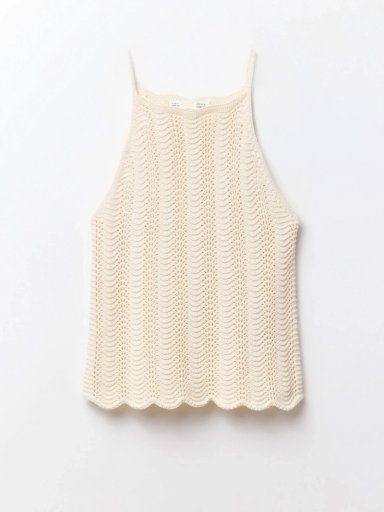SWEATER MUJER SFERA ALGODÓN SIN MANGAS HALTER - 6