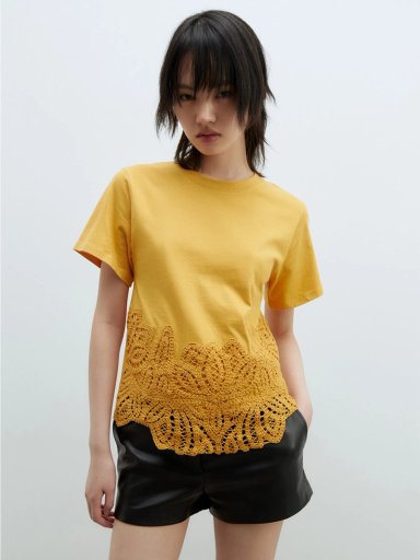 POLERA MUJER SFERA ALGODÓN CROCHET - 1