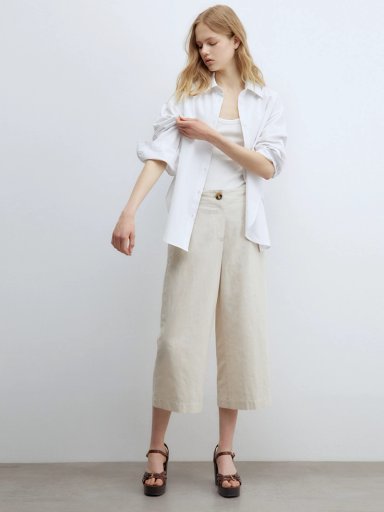 PANTALÓN MUJER SFERA CULOTTE LINO  - 1