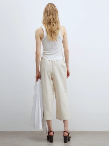 PANTALÓN MUJER SFERA CULOTTE LINO  - 3