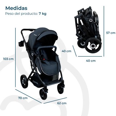 COCHE CUNA PASEO BEBE VOX NEGRO BEBESIT - 10