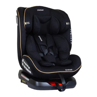 SILLA DE AUTO BEBE CONVERTIBLE SUPRA 360 ISOFIX NEGRA DORADA - 1