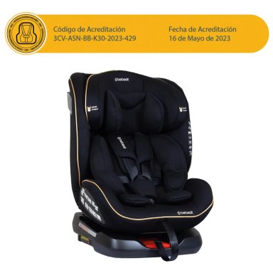 SILLA DE AUTO BEBE CONVERTIBLE SUPRA 360 ISOFIX NEGRA DORADA - 6