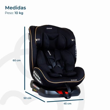 SILLA DE AUTO BEBE CONVERTIBLE SUPRA 360 ISOFIX NEGRA DORADA - 8