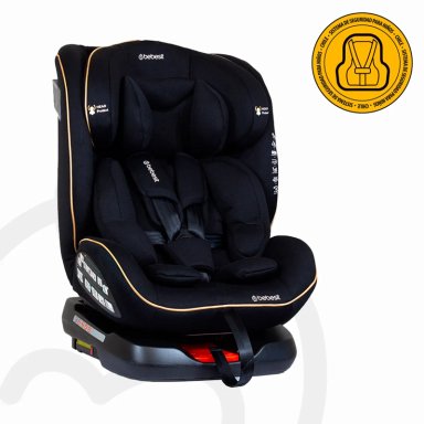 SILLA DE AUTO BEBE CONVERTIBLE SUPRA 360 ISOFIX NEGRA DORADA - 10