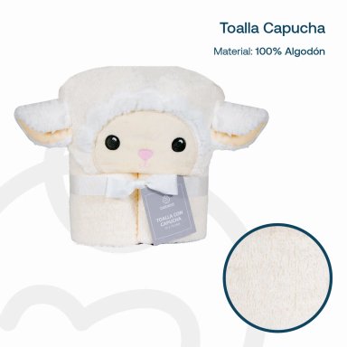 TOALLA CAPUCHA BEBESIT OVEJA - 5